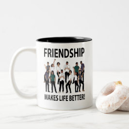 Freundschaft macht das Leben freundlicher Zweifarbige Tasse