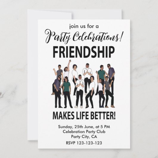 Freundschaft macht das Party "Bessere Freundschaft Einladung (Vorderseite)
