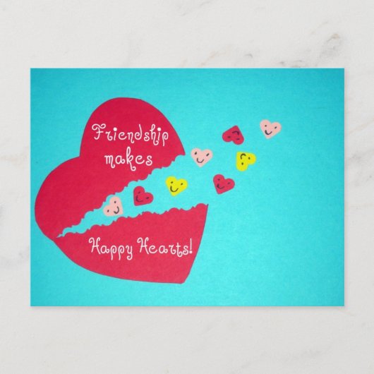 Freundschaft macht Happy Hearts! Postkarte (Vorderseite)