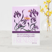 Freundschaft mit Genesis 31 Bible Verse und Lila Karte (Gelbe Blume)