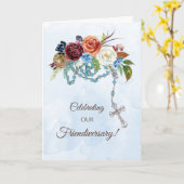 Freundschaft mit katholischem Rosenkranz und Blume Karte (Gelbe Blume)