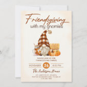 Freundschaft mit meinem Gnomes Pumpkin-Erntedank Einladung (Vorderseite)