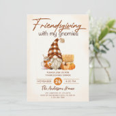 Freundschaft mit meinem Gnomes Pumpkin-Erntedank Einladung (Stehend Vorderseite)