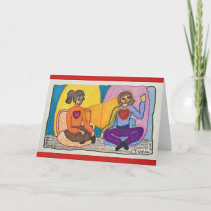 Freundschaft mit offenen Herzen Feiertagskarte