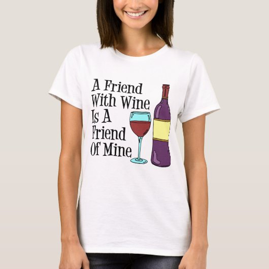 Freundschaft mit Weinfreund T-Shirt (Vorderseite)