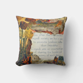 Freundschaft Mixed Media Blume Butterflies Collage Kissen