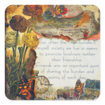 Freundschaft Mixed Media Blume Butterflies Collage