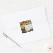 Freundschaft Mixed Media Blume Butterflies Collage Quadratischer Aufkleber (Umschlag)