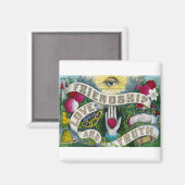 Freundschaft oder das Allersehensauge - Vintages S Magnet (Vorderseite/Rückseite)