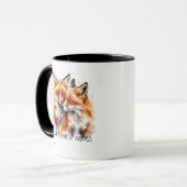 Freundschaft oder Romantischer Name oder Name Fox Tasse (Vorderseite Links)