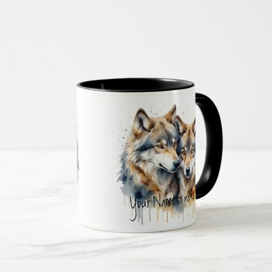 Freundschaft oder Romantischer Name oder Name Wolf Tasse (VorderseiteRechts)