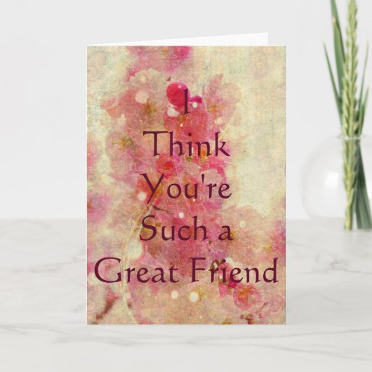 Freundschaft phantastische Zitat Cherry Blossom Karte (Vorderseite)