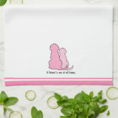 Freundschaft Pink Dogs Valentines Küchentücher (Gefaltet)