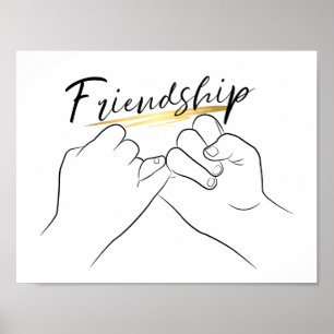 Freundschaft Pinky Promise Niedliche Bauart Poster