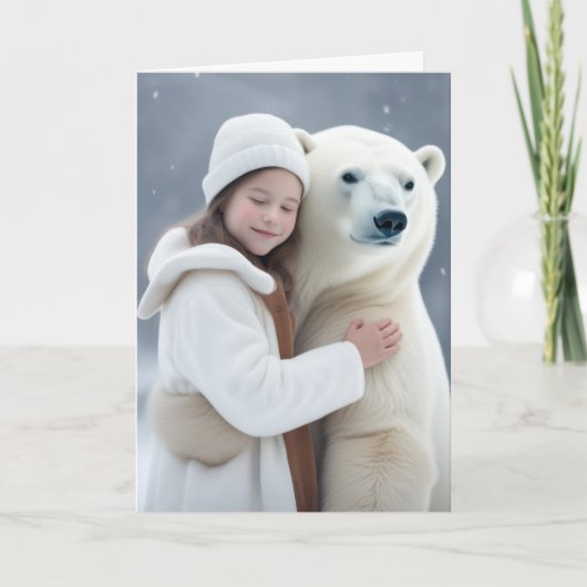 Freundschaft Polar Bear Hug Karte (Vorderseite)