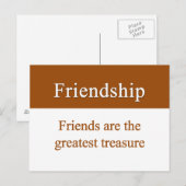 Freundschaft sollte geschätzt werden postkarte (Vorne/Hinten)