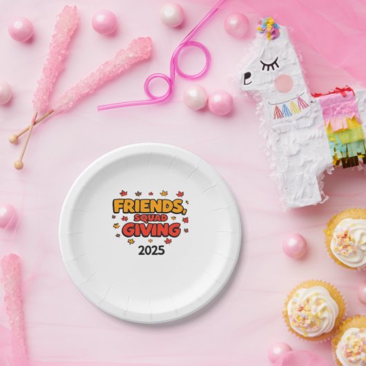 Freundschaft Squad geben Herbst 2025 dankbar Pappteller (Party)
