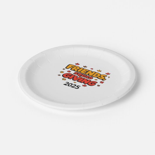 Freundschaft Squad geben Herbst 2025 dankbar Pappteller (Schrägansicht)