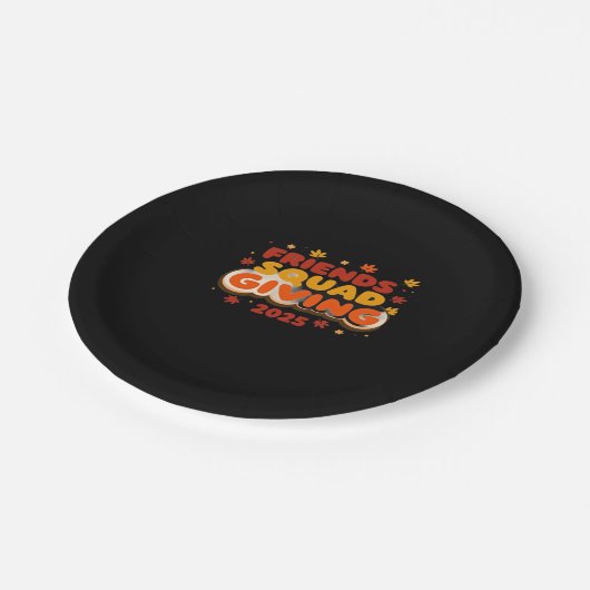 Freundschaft Squad geben Herbst 2025 dankbar Pappteller (Schrägansicht)