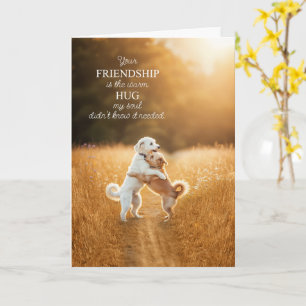 Freundschaft Süße Hunde, die sich auf einem sonnig Karte