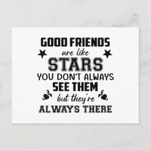 Freundschaft T-Shirt Zitat Guter Freund Wie Stern Postkarte