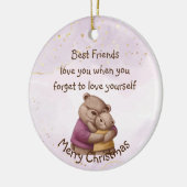 Freundschaft Teddy Bären Liebe Sie Inspiration Keramik Ornament (Links)