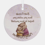 Freundschaft Teddy Bären Liebe Sie Inspiration Ornament Aus Glas (Rückseite)
