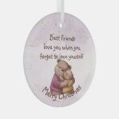 Freundschaft Teddy Bären Liebe Sie Inspiration Ornament Aus Glas (Vorderseite Rechts)