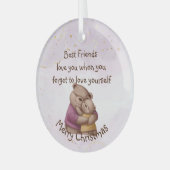 Freundschaft Teddy Bären Liebe Sie Inspiration Ornament Aus Glas (Vorderseite links)