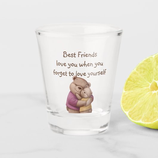 Freundschaft Teddy Bären Liebe Sie Inspiration Schnapsglas (Vorderseite)