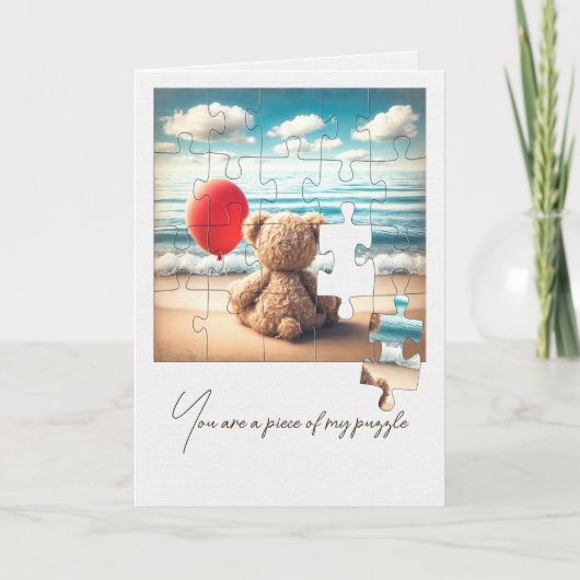 Freundschaft Teddy Bear Jigsaw Puzzle Karte (Vorderseite)