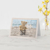 Freundschaft Teddy Bear Puzzle Karte (Gelbe Blume)