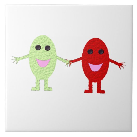 Freundschaft Trauben Tile Fliese (Vorderseite)