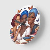 Freundschaft und Worte Runde Wanduhr (Winkel)