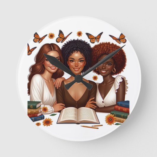 Freundschaft und Worte Runde Wanduhr (Vorderseite)