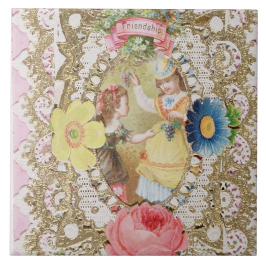 Freundschaft, Valentine Card, c.1870 (Farbe litho Fliese (Vorderseite)