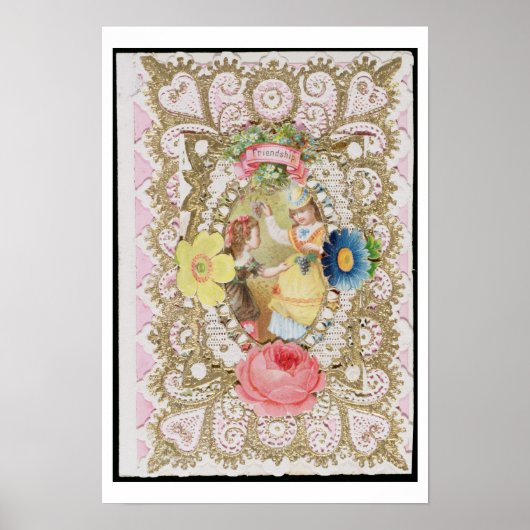 Freundschaft, Valentine Card, c.1870 (Farbe litho Poster (Vorne)