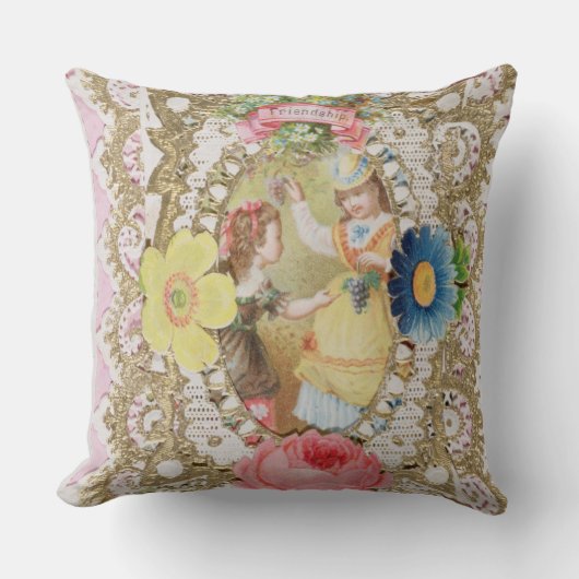 Freundschaft, Valentinsgrußkarte, c.1870 Kissen (Vorderseite)