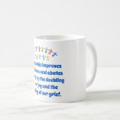 Freundschaft verbessert Glück - Zitat zur Freundsc Kaffeetasse (VorderseiteRechts)