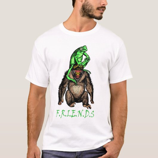Freundschaft von Frosch und Affen T-Shirt (Vorderseite)