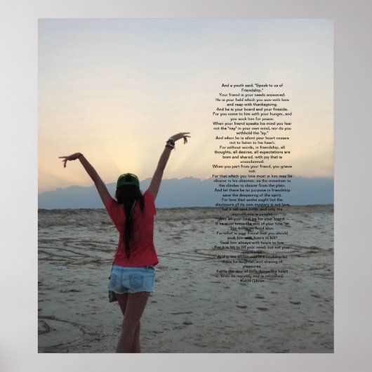 Freundschaft von Kahlil Gibran Poster (Vorne)