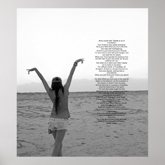 Freundschaft von Kahlil Gibran Poster (Vorne)