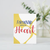 'Freundschaft wärmt das Herz' Postkarte (Stehend Vorderseite)