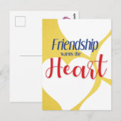 'Freundschaft wärmt das Herz' Postkarte (Vorne/Hinten)