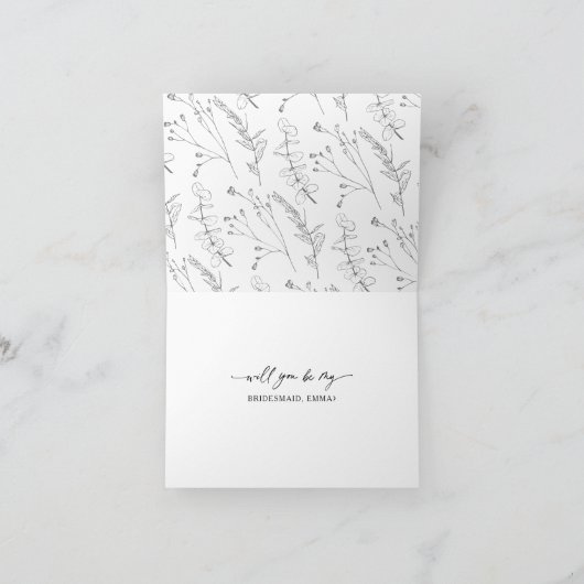 Freundschaft wird meine Brautjungfrau sein, einfac Karte (Innenseite)