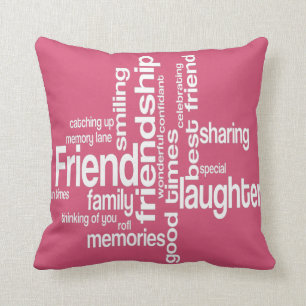 Freundschaft Word Art Square Pillow Kissen