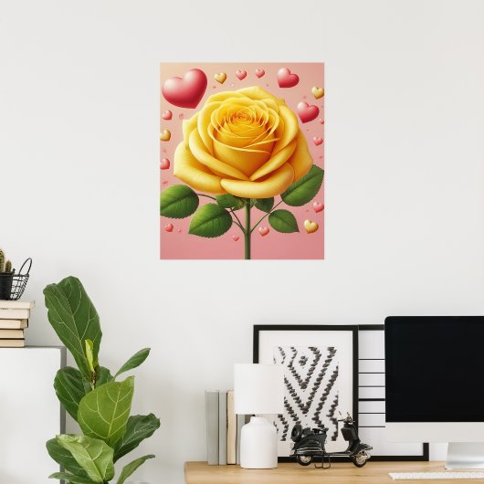 Freundschaft Yellow Rose Poster (Heimbüro)