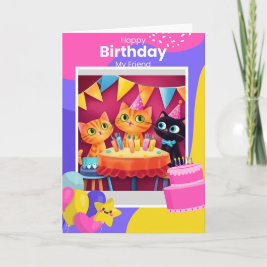 Freundschaft zum Geburtstag Karte (Vorderseite)