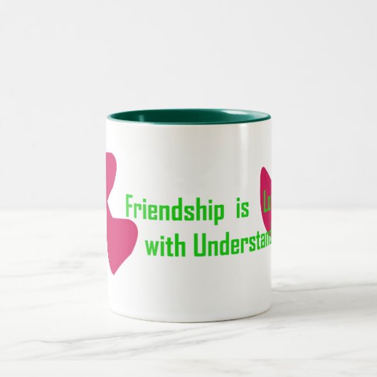 Freundschaft Zweifarbige Tasse (Mittel)