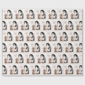 Freundschaft zwischen Bunny und Penguin Geschenkpapier (Flach)